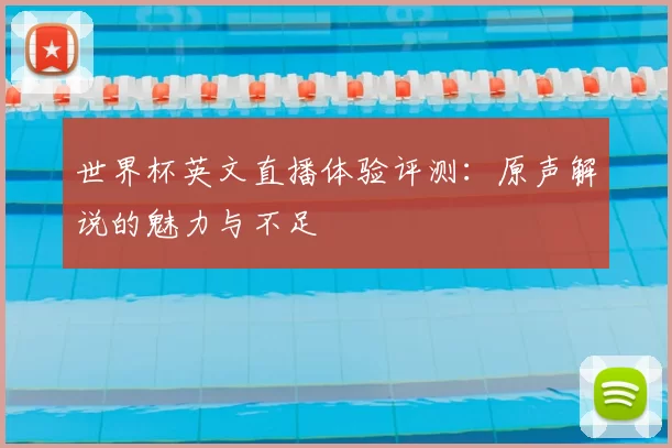 世界杯英文直播体验评测：原声解说的魅力与不足